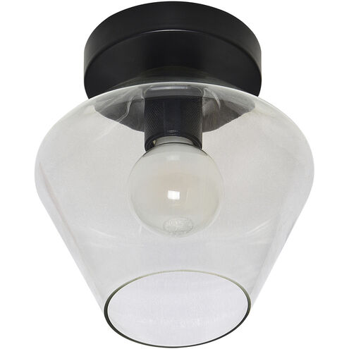 Aziza LED 8.75 inch Matte Black and Clear Flush Mount Ceiling Light