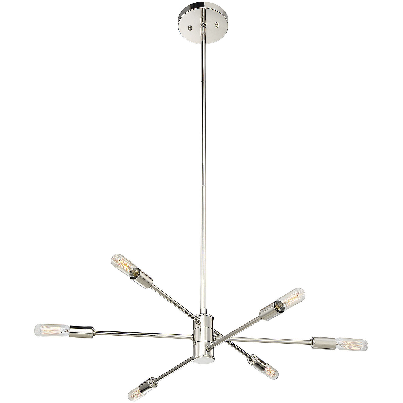 Lyrique 6 Light 21.75 inch Polished Nickel Chandelier Ceiling Light