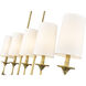 Emily 5 Light 51 inch Rubbed Brass Linear Chandelier Ceiling Light