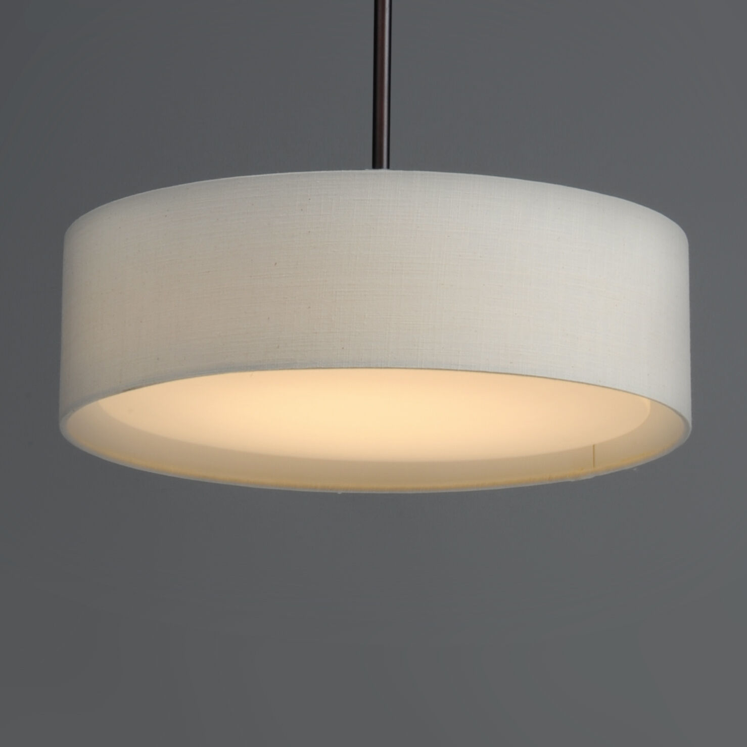 Prime LED 20 inch Oil Rubbed Bronze Single Pendant Ceiling Light in Oatmeal Linen