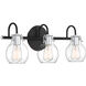 Andrews 3 Light 22 inch Earth Black Bath Light Wall Light, Large
