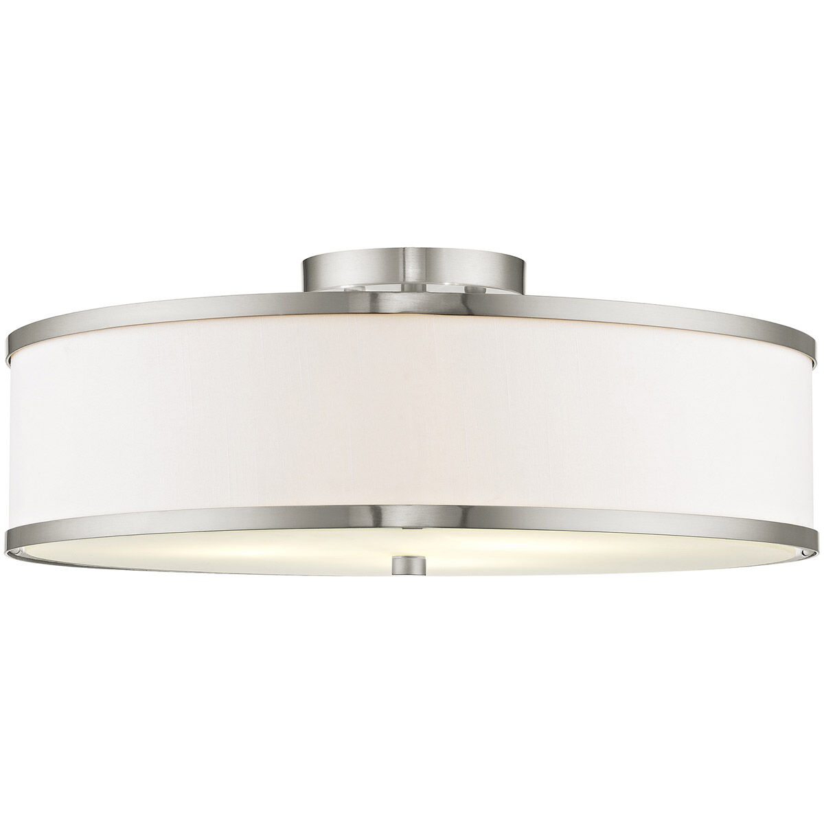 Park Ridge 3 Light 18 inch Brushed Nickel Semi-Flush Mount Ceiling Light