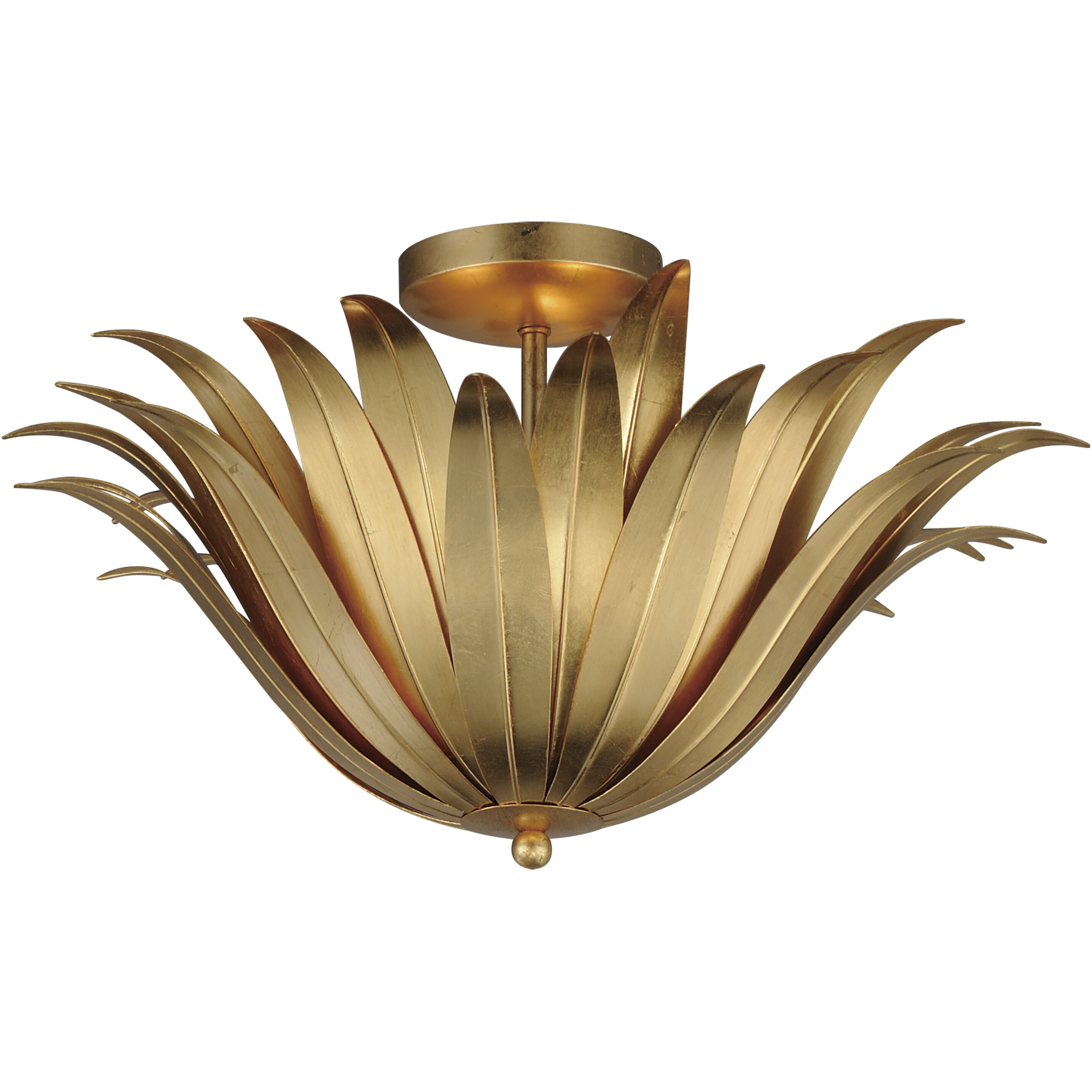 Firenze 3 Light 21.5 inch Gold Leaf Semi-Flush Mount Ceiling Light