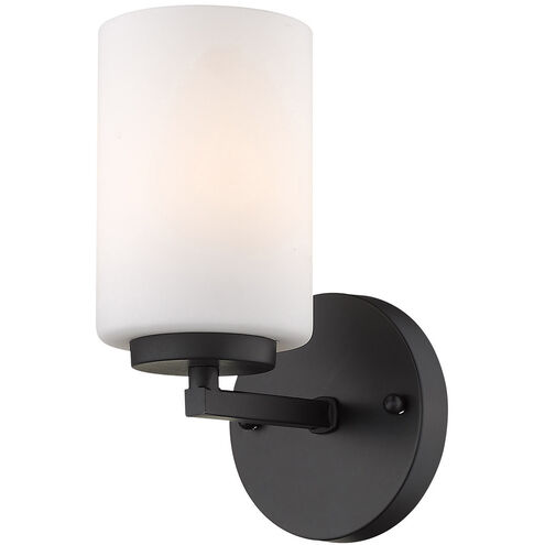 Manhattan 1 Light 6 inch Matte Black Bath Vanity Wall Light