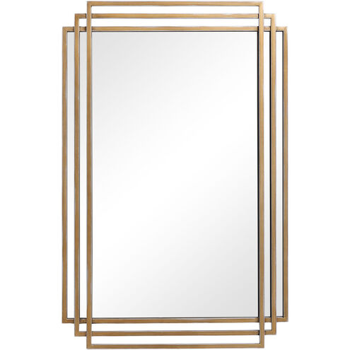 Amherst 37 X 24 inch Distressed Brushed Gold with Silver Highlights Wall Mirror