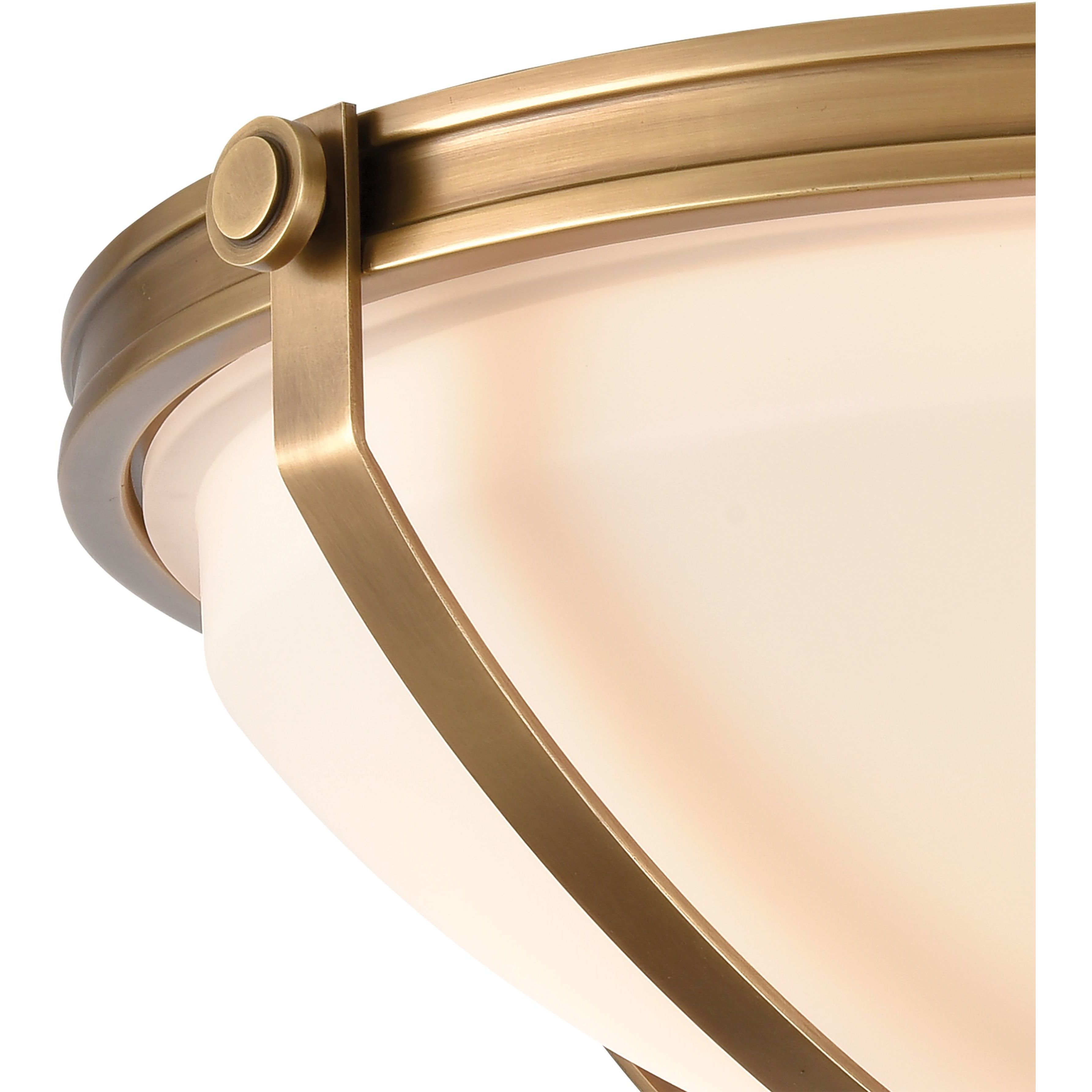 Connelly 3 Light 19 inch Natural Brass Semi Flush Mount Ceiling Light