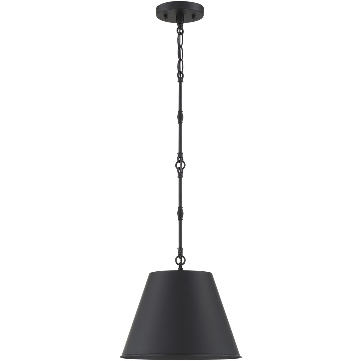 Alden 1 Light 12 inch Matte Black Pendant Ceiling Light, Essentials
