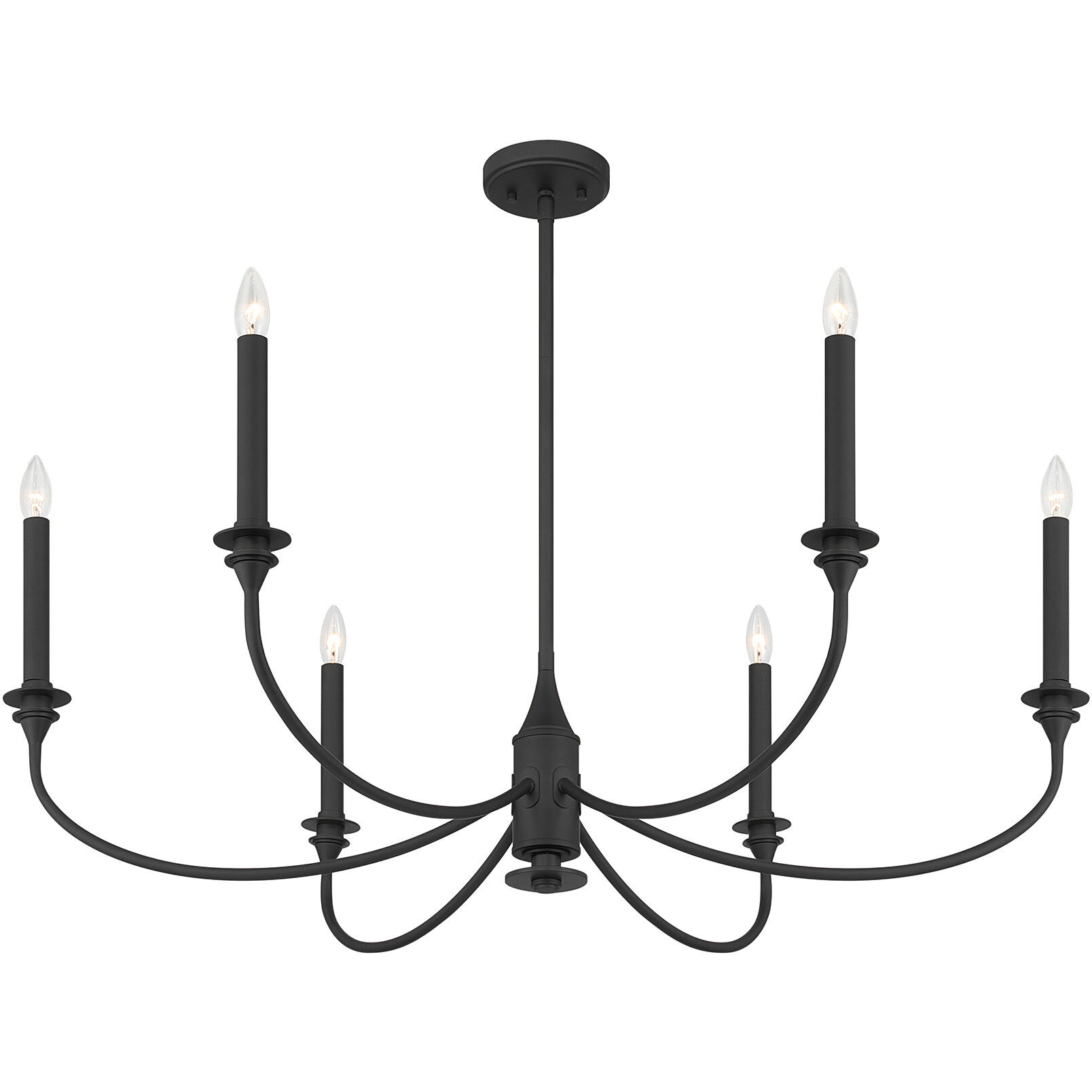 Coventry 6 Light 40 inch Matte Black Chandelier Ceiling Light, Essentials