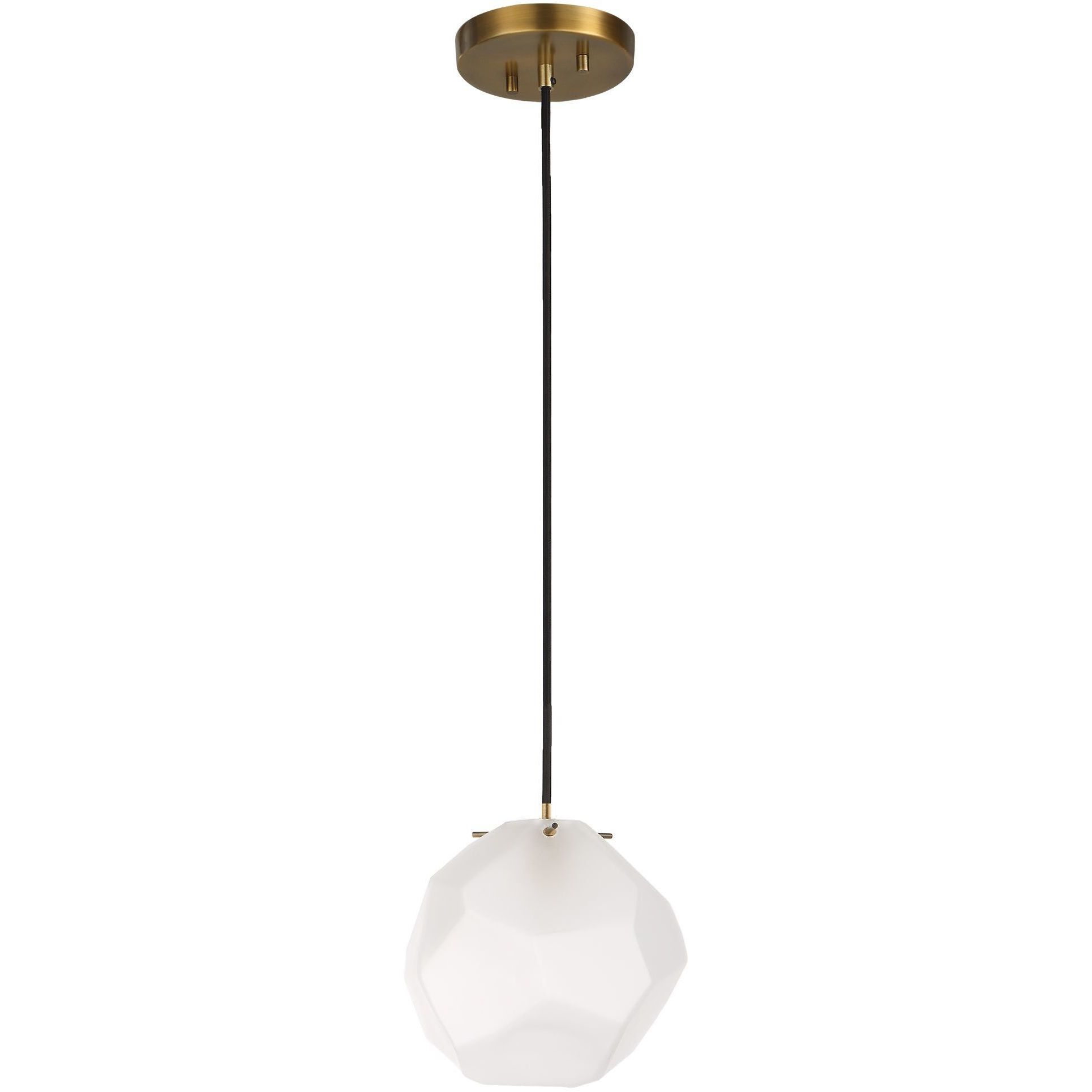 Geodesic 1 Light 8 inch Matte Antique Brass Mini Pendant Ceiling Light