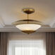Solara 3 Light 18.25 inch Legacy Brass Semi Flush Ceiling Light