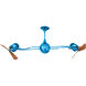 Matthews-Gerbar Italo Ventania 62 inch Light Blue with Mahogany Blades Ceiling Fan