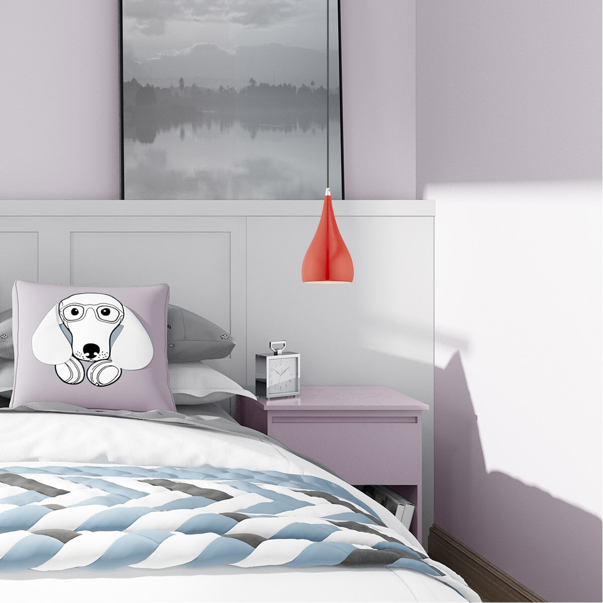 Allison 1 Light 6.25 inch Shiny Red Mini Pendant Ceiling Light