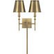 Whitney 2 Light 14.5 inch Aged Brass Sconce Wall Light