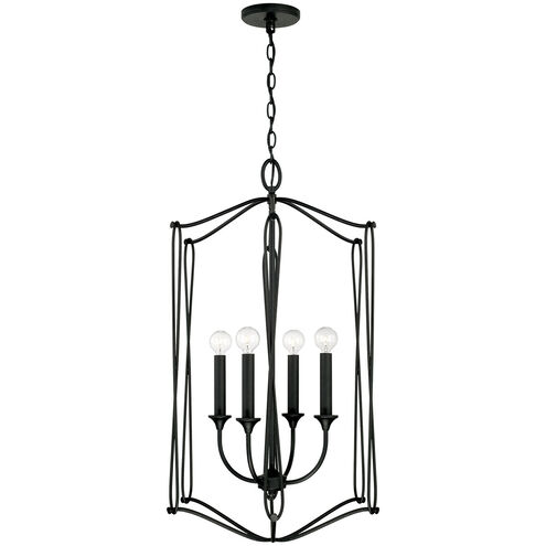 Bentley 4 Light 19 inch Black Iron Foyer Light Ceiling Light