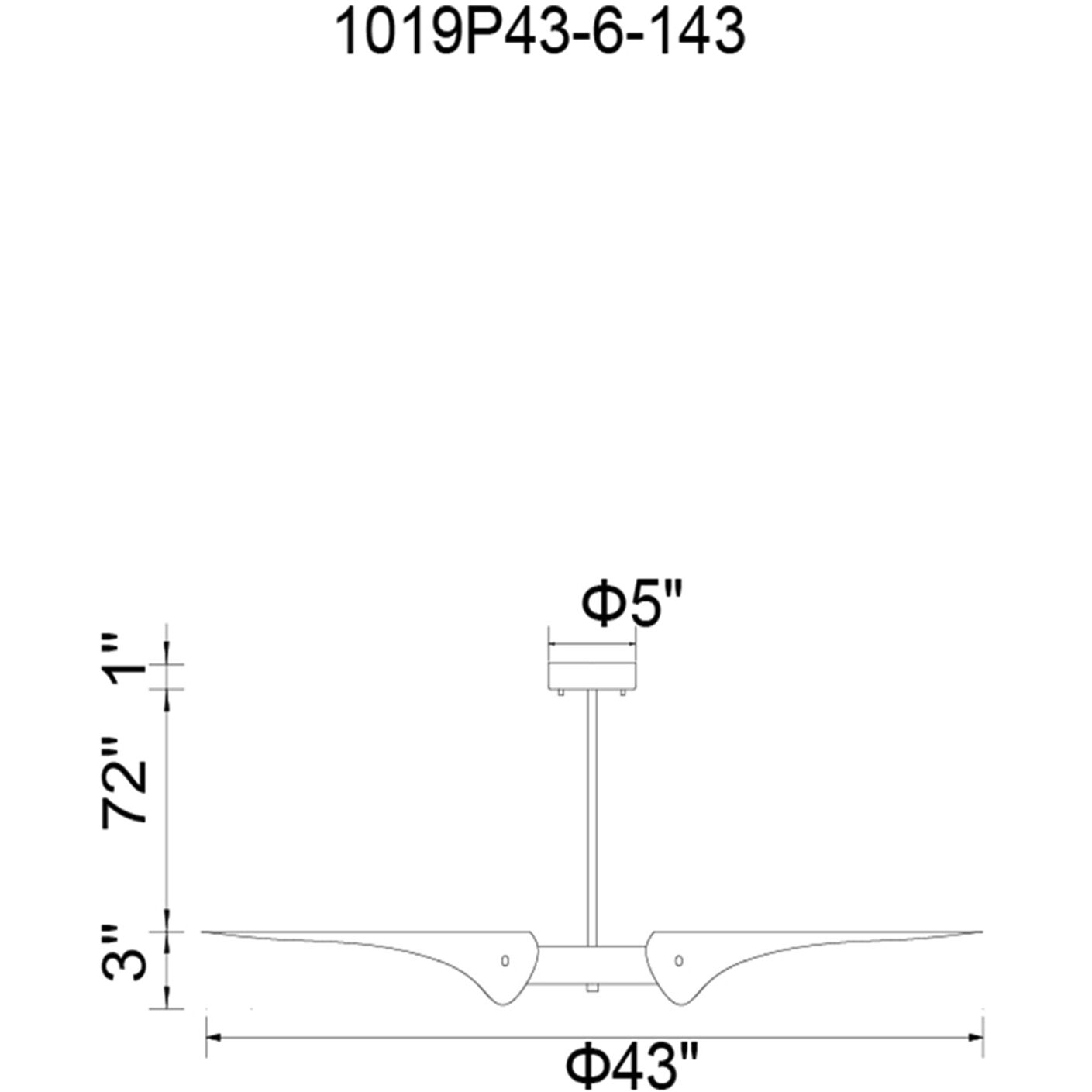 Amar 6 Light 43 inch Matte Black Chandelier Ceiling Light