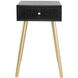 Anita 27.6 X 15.7 inch Black/Gold Bedside Table