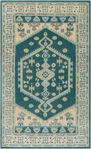 Milas 90 X 60 inch Teal Rug in 5 x 8, Rectangle