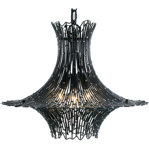 Rikki 3 Light 19 inch Carbon and Aged Gold Chandelier Ceiling Light