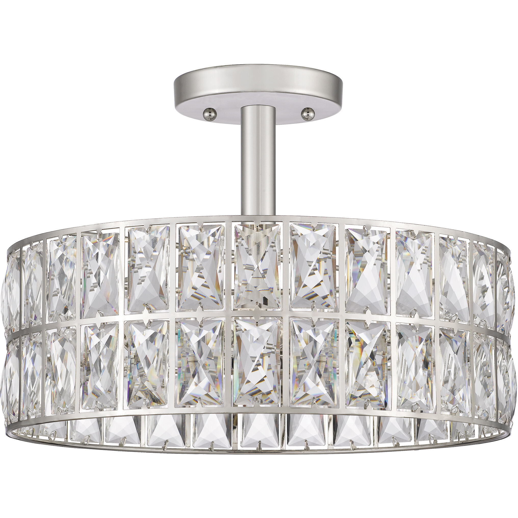 Coffman 3 Light 14 inch Polished Nickel Semi-Flush Mount Ceiling Light