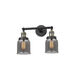 Franklin Restoration Small Bell LED 16 inch Black Antique Brass Bath Vanity Light Wall Light in Plated Smoke Glass, Franklin Restoration