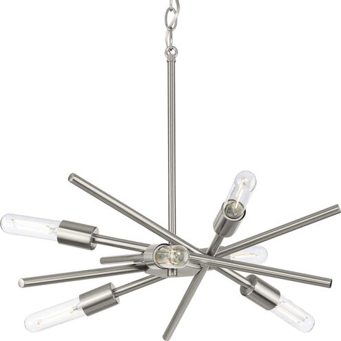 Astra 6 Light 23 inch Brushed Nickel Chandelier Ceiling Light, Design Series