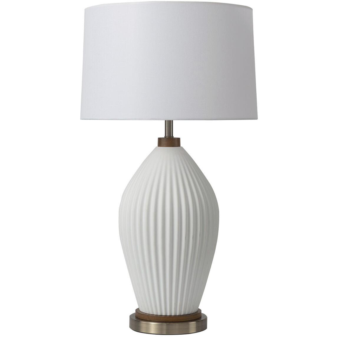 Santa Clara 30 inch 100.00 watt Walnut and White with Weathered Brass Table Lamp Portable Light