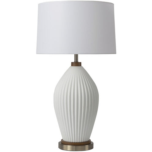 Santa Clara 30 inch 100.00 watt Walnut and White with Weathered Brass Table Lamp Portable Light