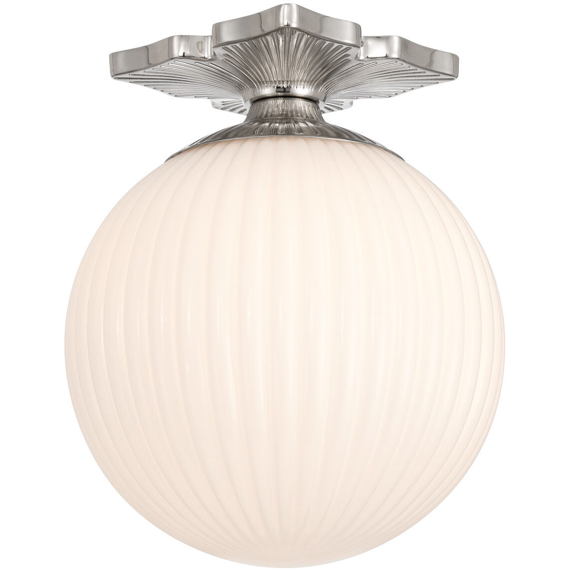 Orly 1 Light 10 inch Polished Nickel Semi Flush Ceiling Light