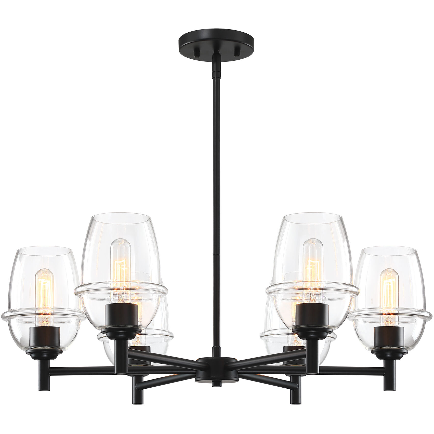 Summer Jazz 6 Light 28 inch Matte Black Chandelier Ceiling Light