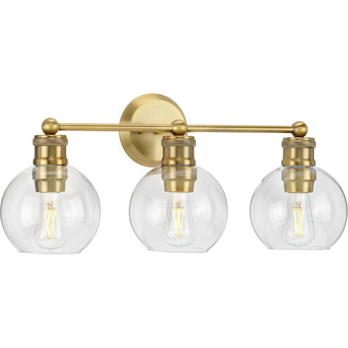 Hansford 3 Light 25 inch Vintage Brass Bath Vanity Wall Light