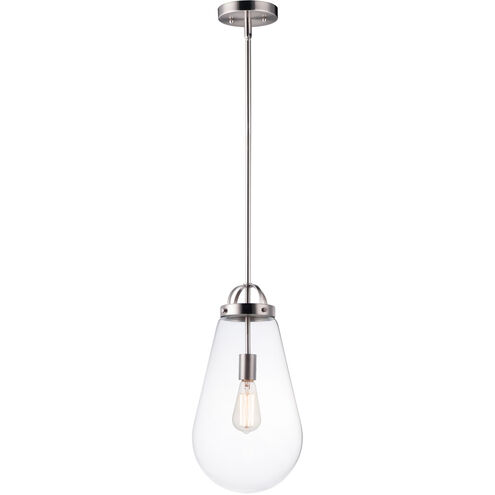 Nyla 1 Light 9.5 inch Satin Nickel Single Pendant Ceiling Light