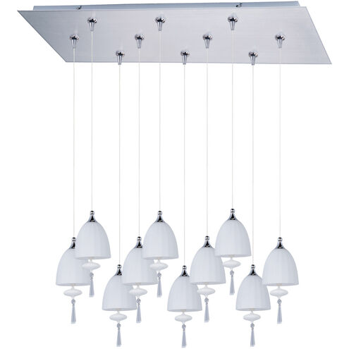 Chute 10 Light 32 inch Satin Nickel Linear Pendant Ceiling Light