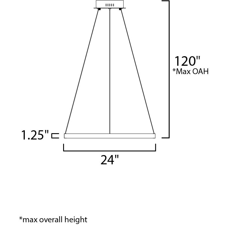 Groove LED 23.5 inch Black Single Pendant Ceiling Light