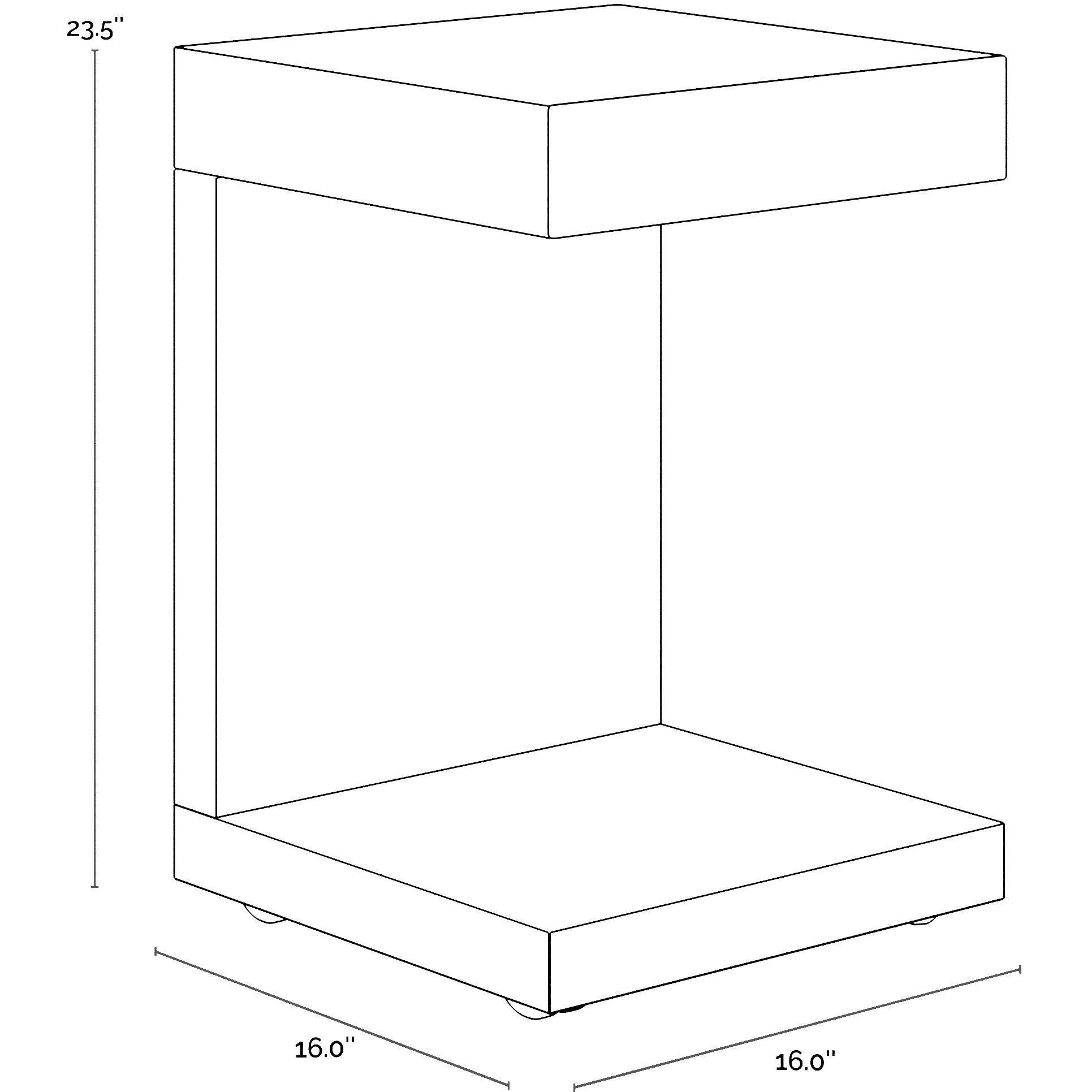 Bachelor 23.5 X 16 inch High Gloss White End Table