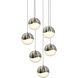 Grapes LED 12 inch Satin Nickel Cluster Pendant Ceiling Light in White Glass
