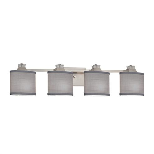 Textile 4 Light 35 inch Brushed Nickel Bath Vanity Light Wall Light, Ardent Family, Choices