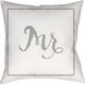 Husband 18 X 18 inch Grey and White Outdoor Throw Pillow