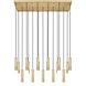 Stari Linear Chandelier Ceiling Light in Modern Gold