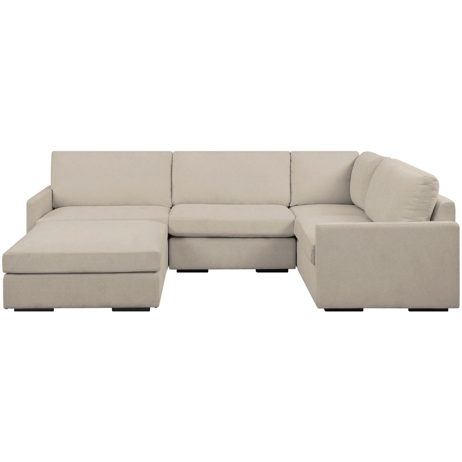 Refuge Light Sand Polyester Sofa, Left Arm Facing