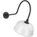 Thomas O'Brien Academy Barn Light LED 22 inch Matte Black Angled Flynn Barn Light in 12.5" White Rockhouse Shade