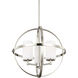 Alturas 3 Light 19 inch Brushed Nickel Chandelier Ceiling Light