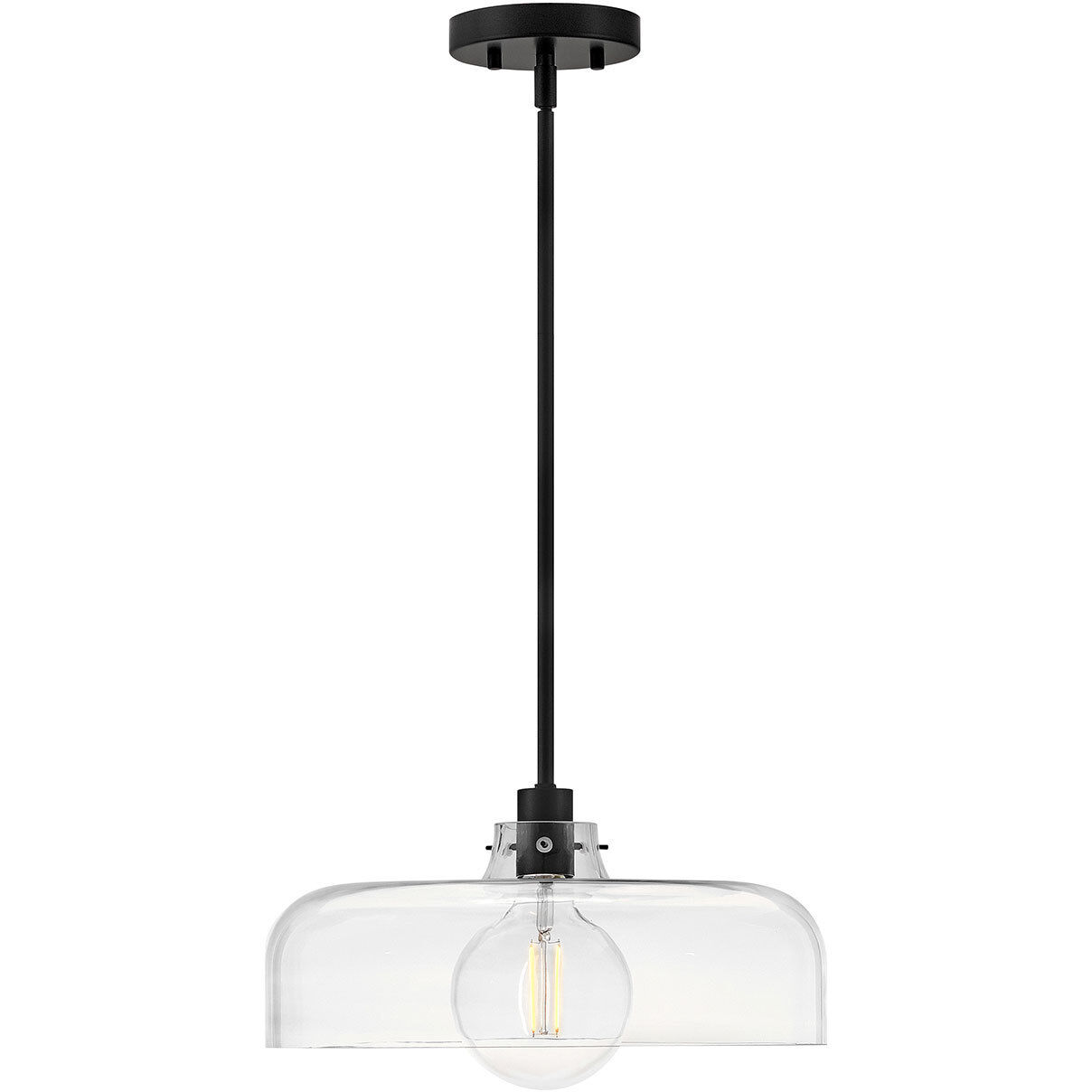 Maisie 1 Light 15 inch Black Pendant Ceiling Light in Clear