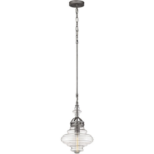 Gramercy 1 Light 11 inch Weathered Zinc with Clear Mini Pendant Ceiling Light