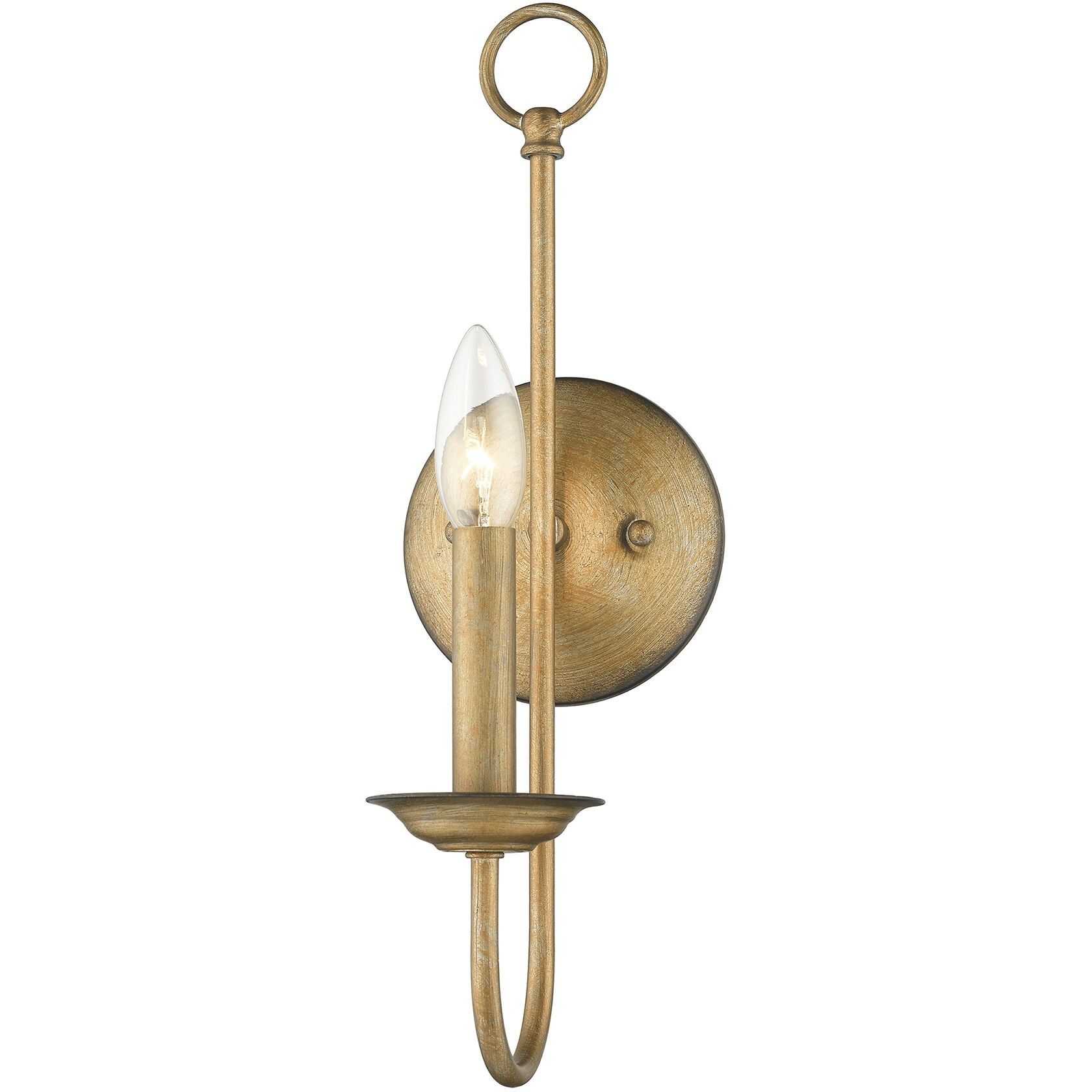 Estate 1 Light 5 inch Antique Gold Leaf Wall Sconce Wall Light, Single
