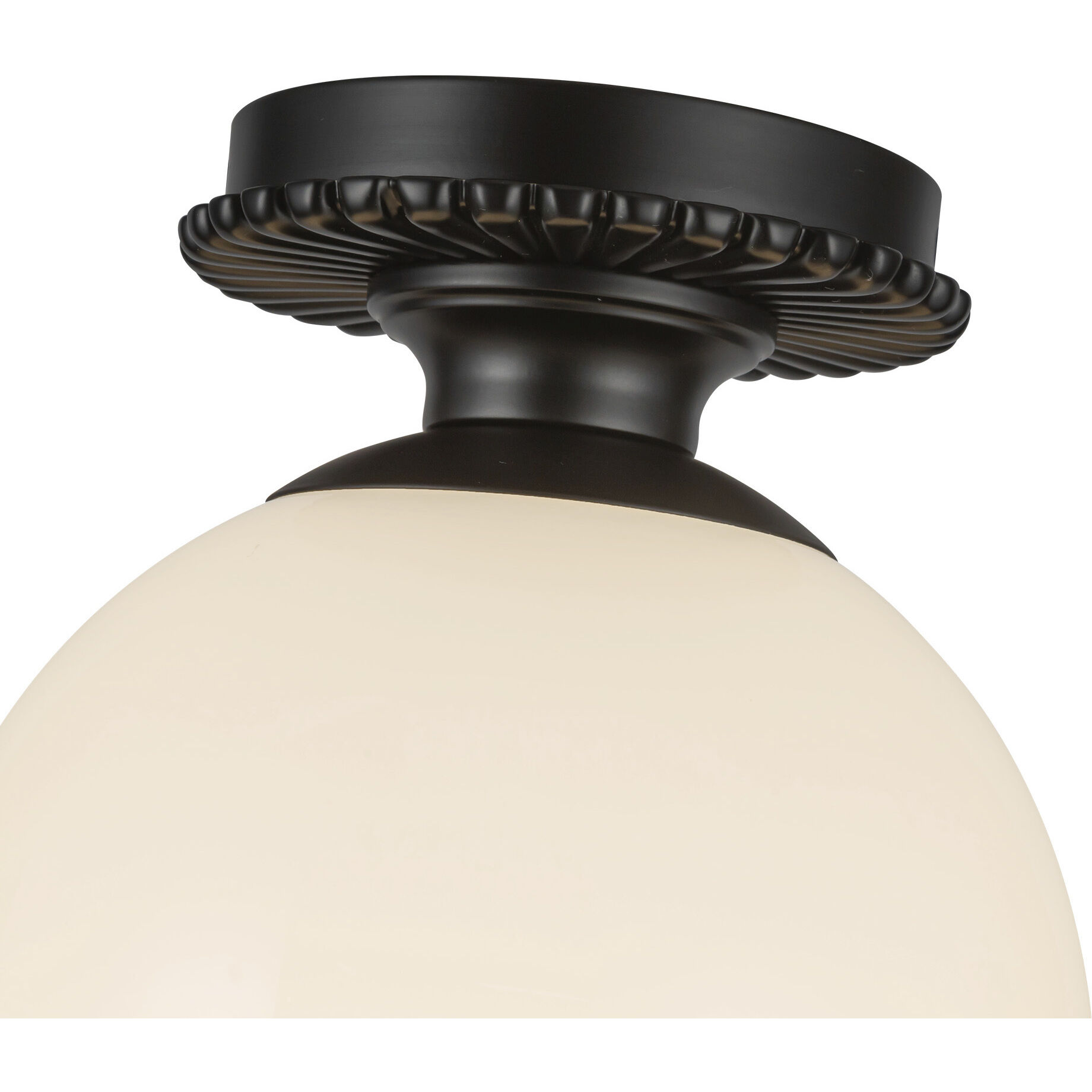 Alora Mood Otis 1 Light 7.88 inch Matte Black/Glossy Opal Glass Semi-Flush Mount Ceiling Light