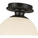 Alora Mood Otis 1 Light 7.88 inch Matte Black/Glossy Opal Glass Semi-Flush Mount Ceiling Light