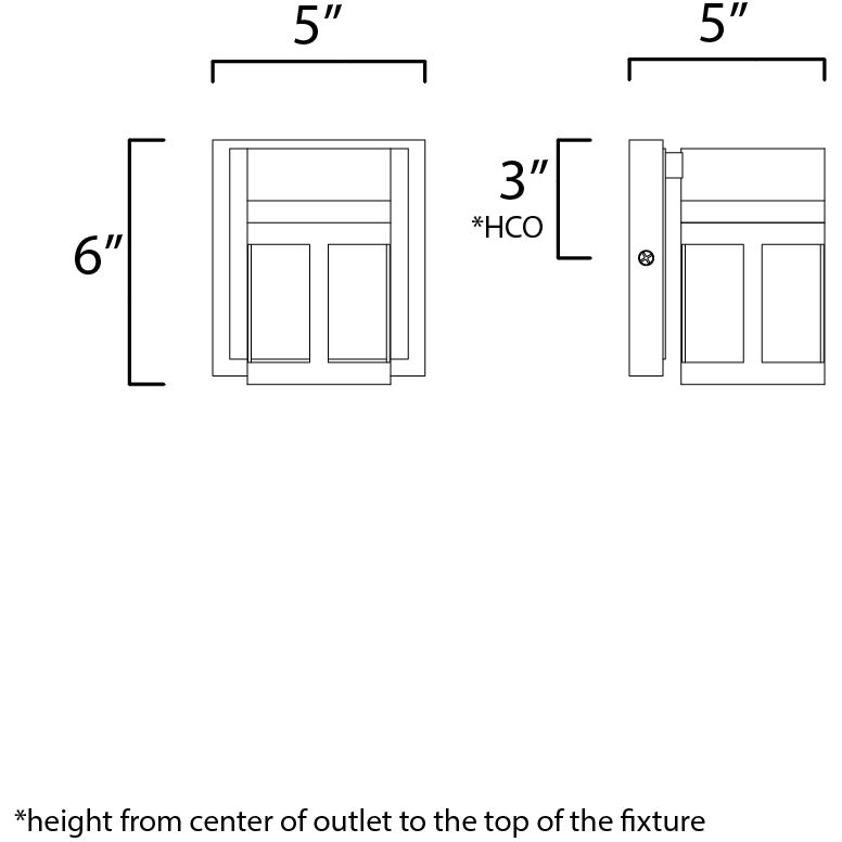 Accord LED 5 inch Black and Brushed Aluminum Bath Vanity Light Wall Light