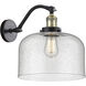 Franklin Restoration X-Large Bell LED 12 inch Black Antique Brass Sconce Wall Light in Seedy Glass, Franklin Restoration