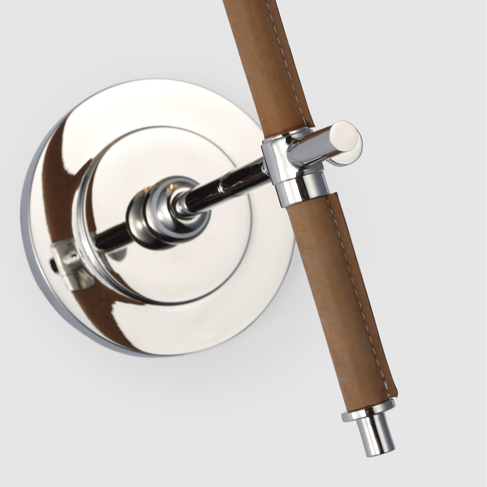 Thomas O'Brien Bryant2 LED 5.5 inch Polished Nickel and Natural Leather Wrapped Sconce Wall Light