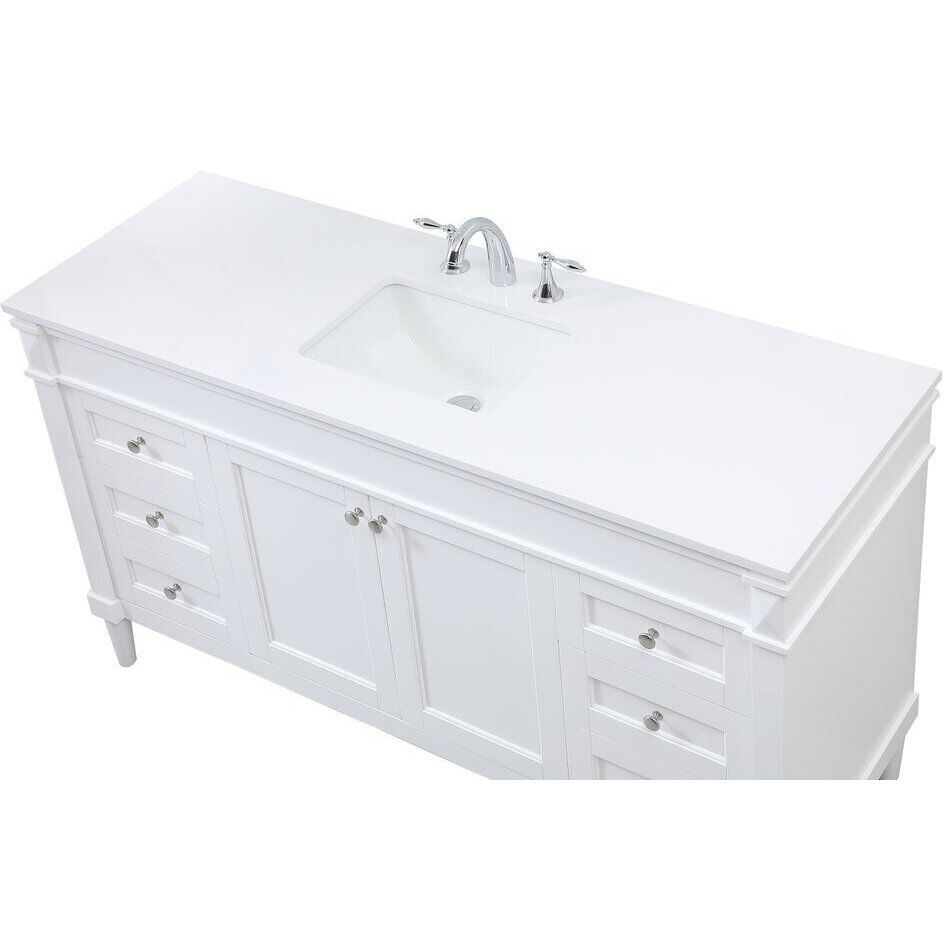 Bennett 60 X 21 X 35 inch White Vanity Sink Set